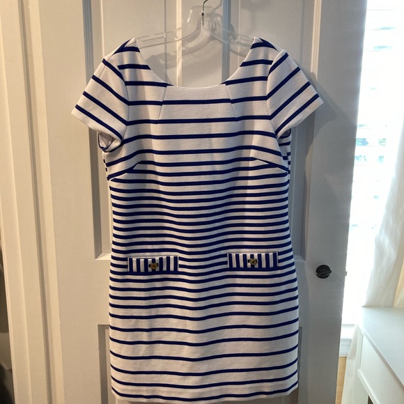 Lilly Pulitzer Layton Blue/White Striped Shift Dress - Picture 2 of 5